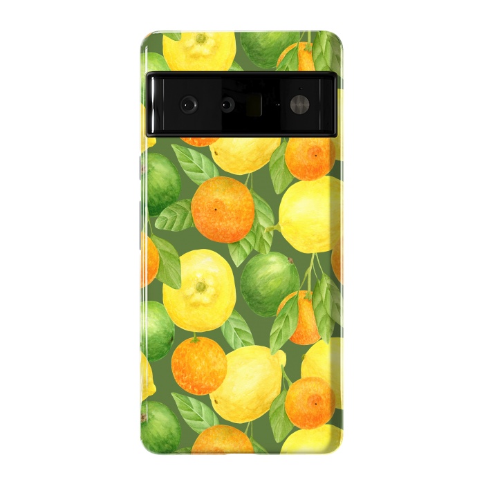 Pixel 6 Pro StrongFit summer fruits lemons and oranges by haroulita