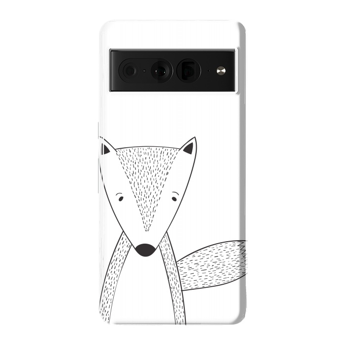 Pixel 7 Pro StrongFit cute black white fox by haroulita