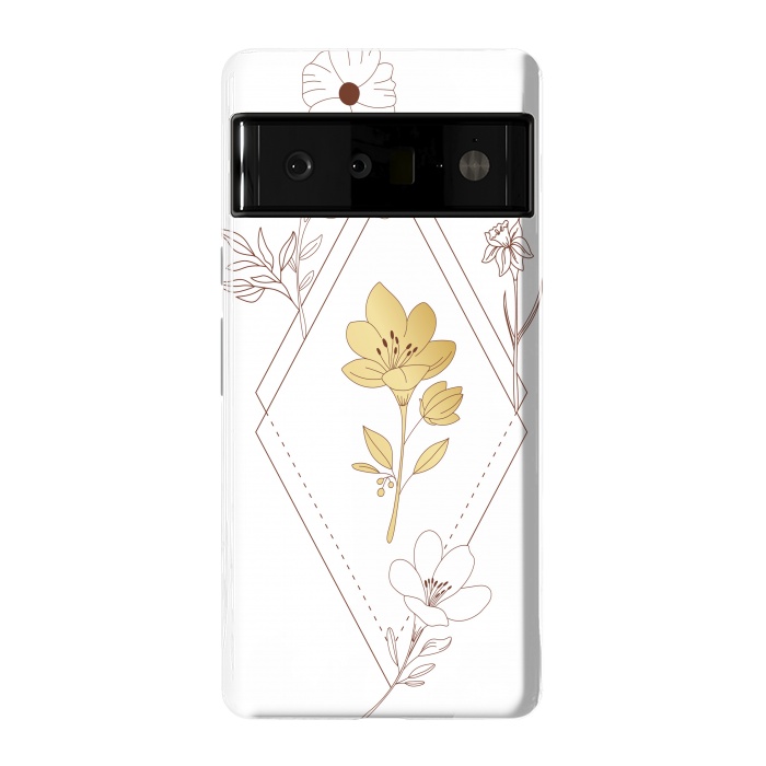 Pixel 6 Pro StrongFit gold flower  by haroulita
