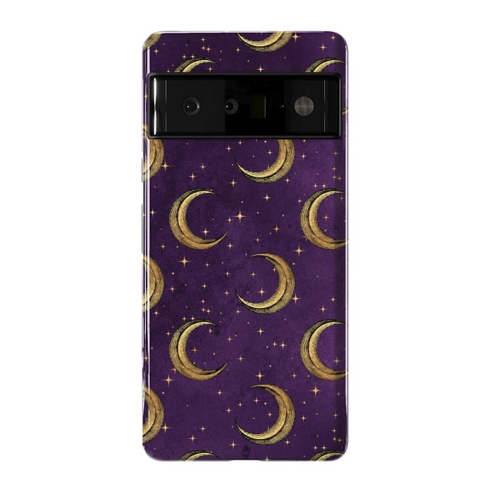 Pixel 6 Pro StrongFit gold moon in night sky by haroulita
