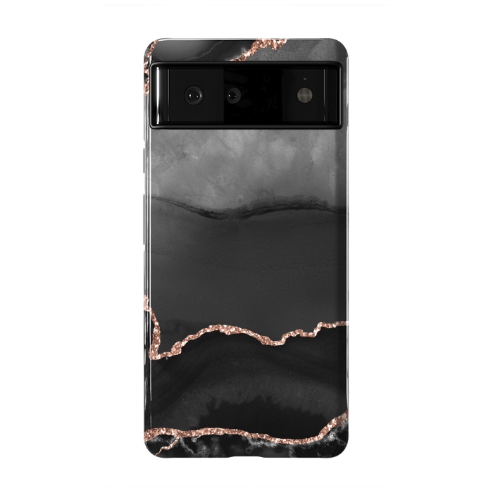 Pixel 6 StrongFit black rosegold agate by haroulita