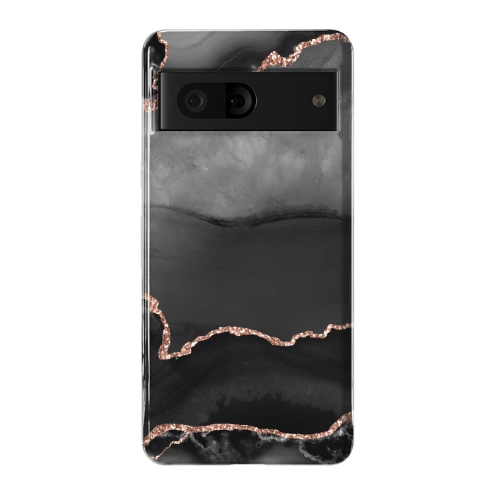 Pixel 7 StrongFit black rosegold agate by haroulita