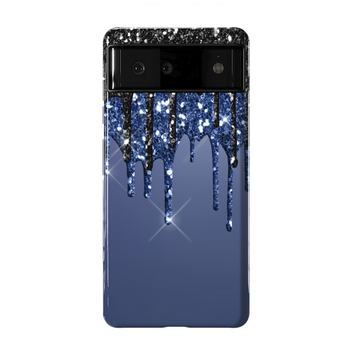 Pixel 6 StrongFit blue black glitter drops by haroulita