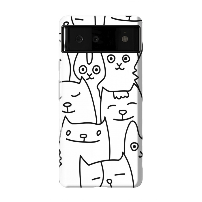 Pixel 6 StrongFit black white funny cats by haroulita