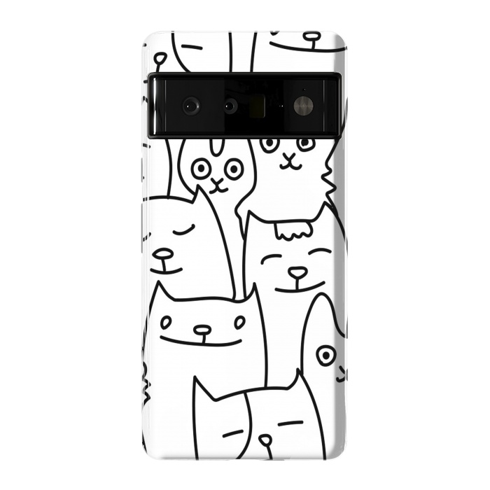 Pixel 6 Pro StrongFit black white funny cats by haroulita