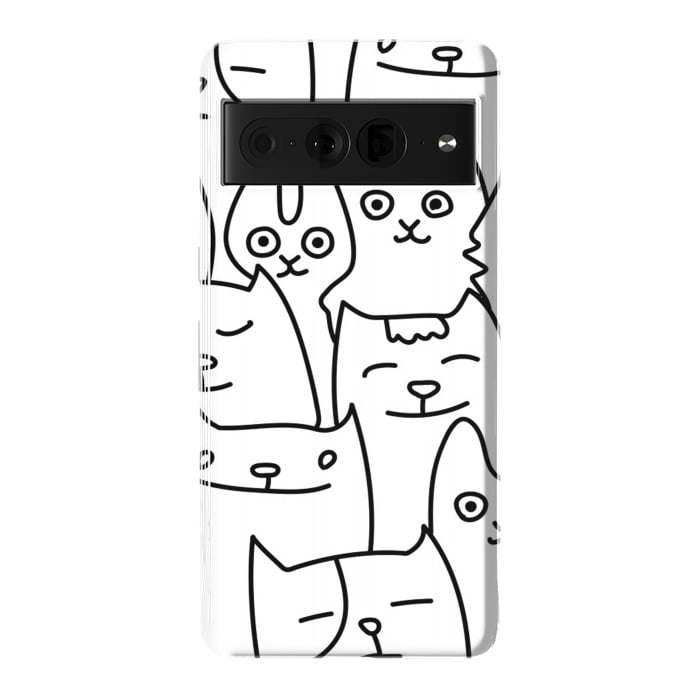 Pixel 7 Pro StrongFit black white funny cats by haroulita