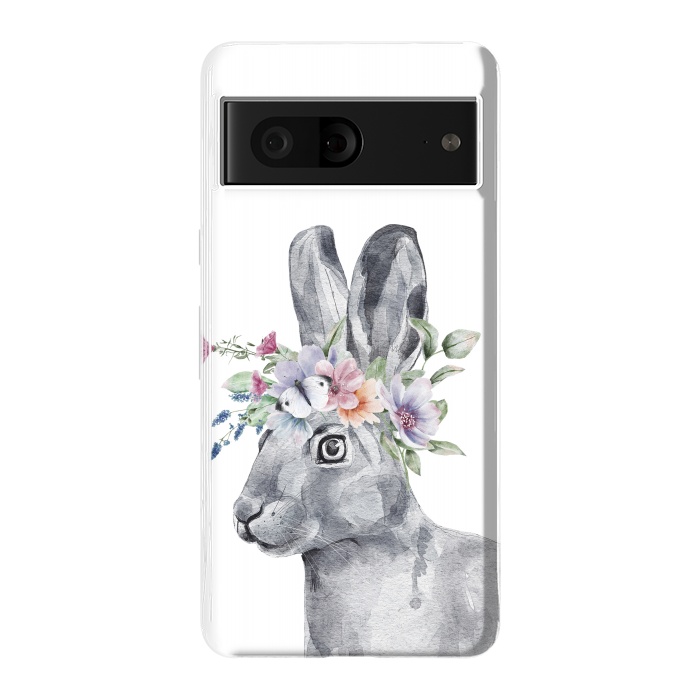 Pixel 7 StrongFit cute watercolor rabbit with flowers by haroulita