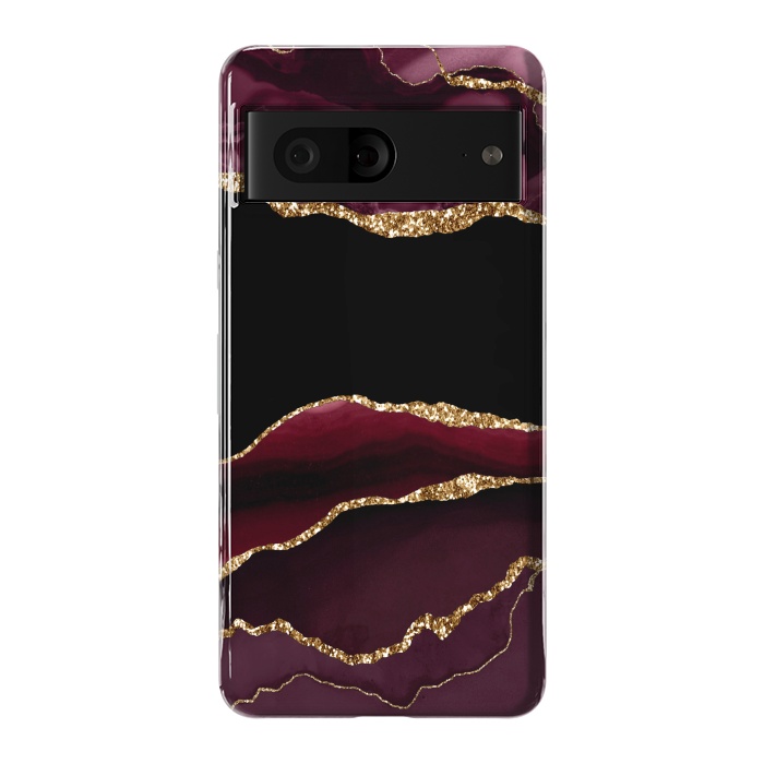 Pixel 7 StrongFit burgundy agate marble by haroulita
