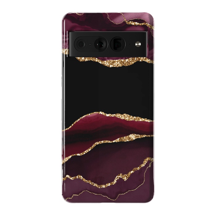 Pixel 7 Pro StrongFit burgundy agate marble by haroulita