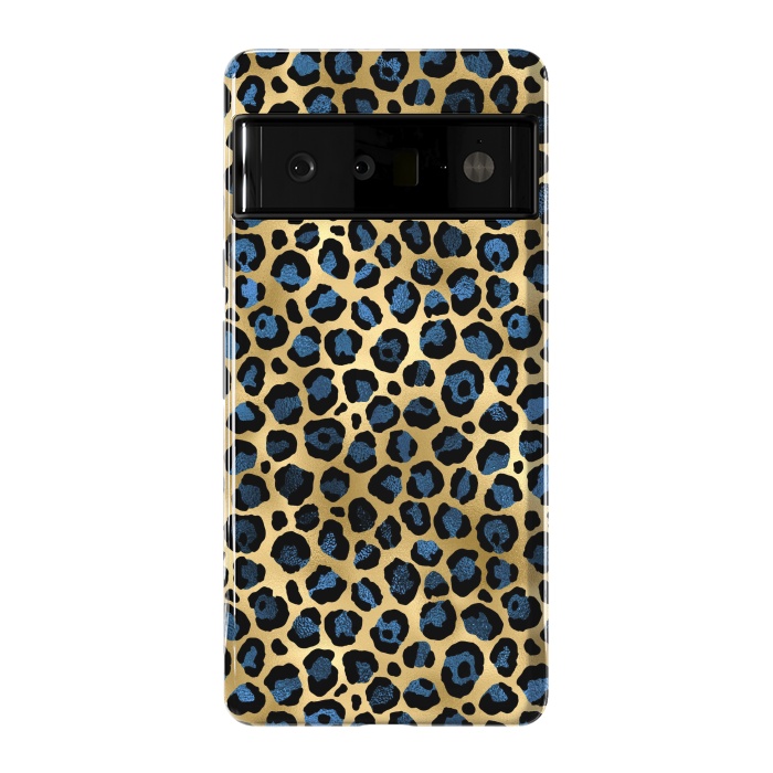 Pixel 6 Pro StrongFit blue leopard print by haroulita