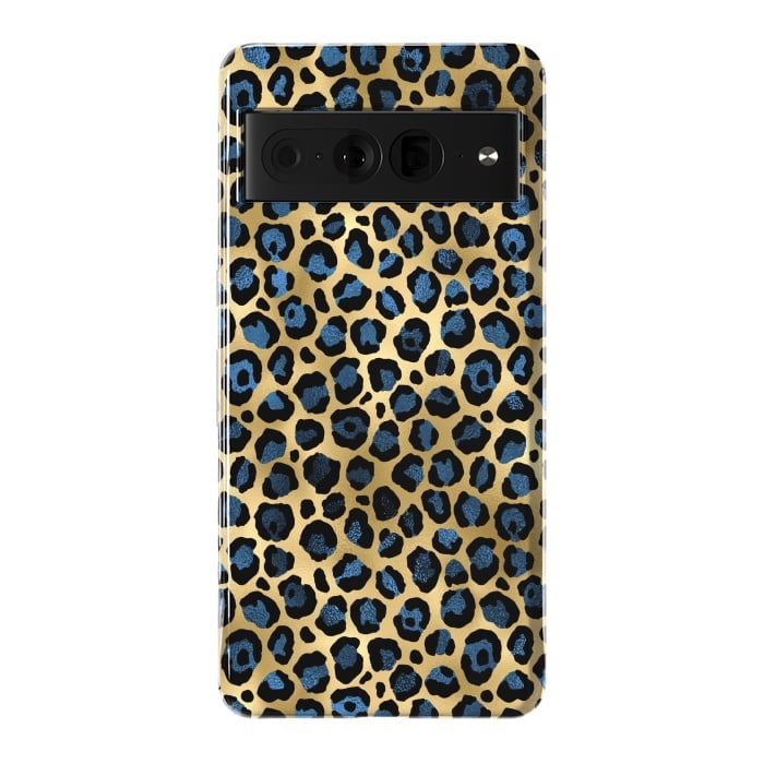 Pixel 7 Pro StrongFit blue leopard print by haroulita