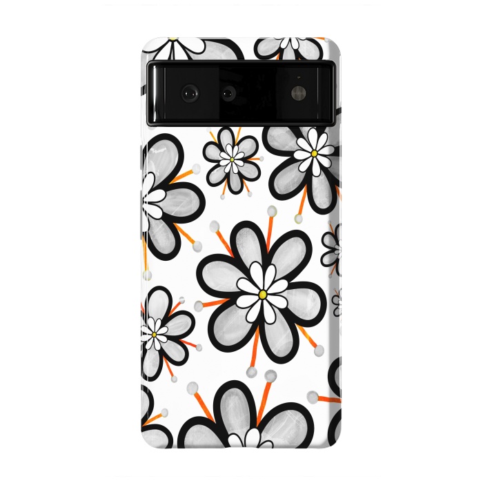 Pixel 6 StrongFit gray flowers  by haroulita