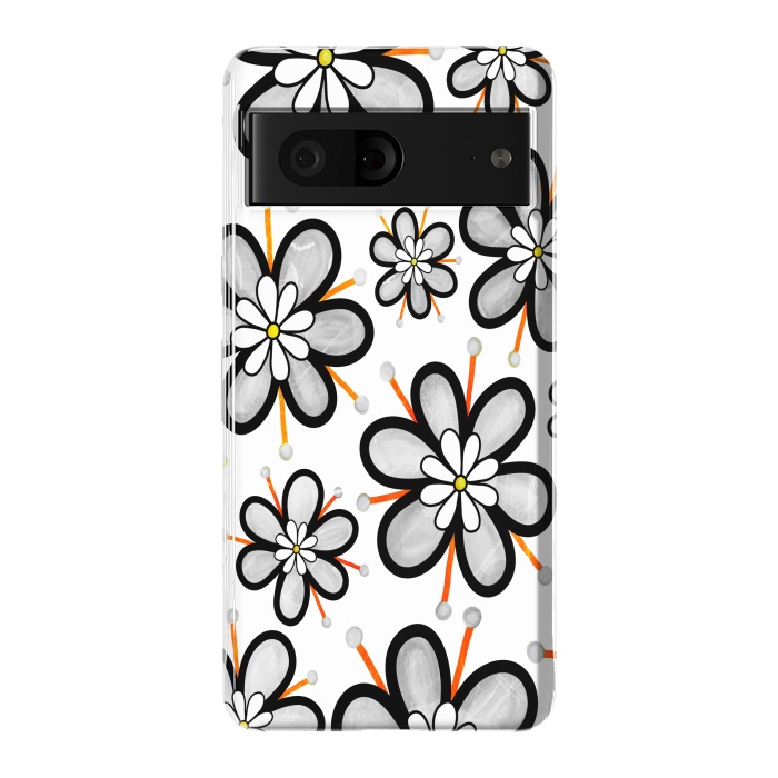 Pixel 7 StrongFit gray flowers  by haroulita