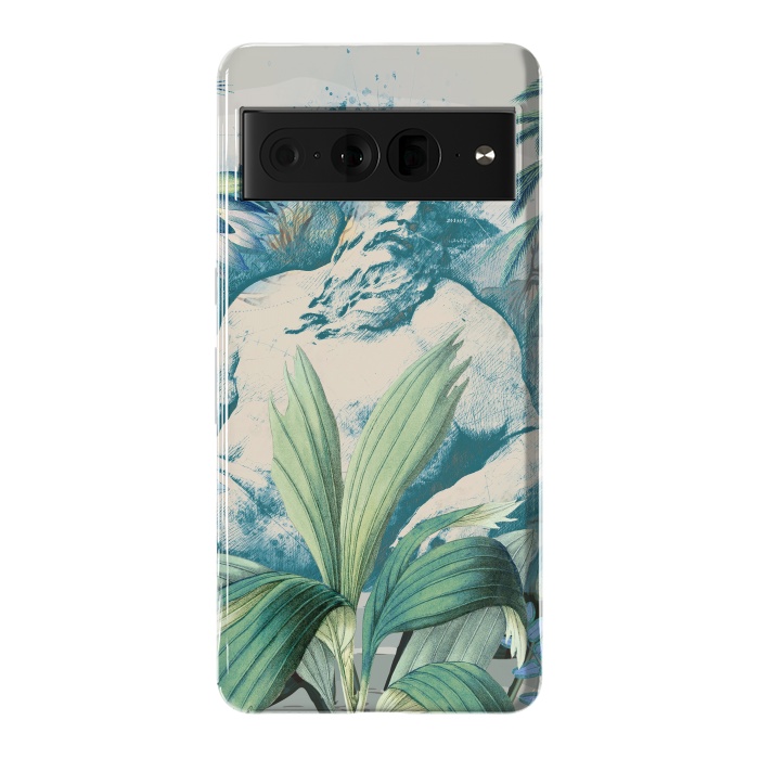 Pixel 7 Pro StrongFit Statue, tropical leaves, lotus petals - retro collage by Oana 