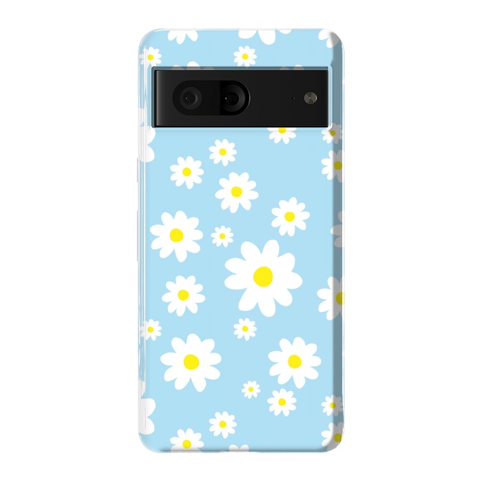 Pixel 7 StrongFit Blue Daisy Flower Pattern by Julie Erin Designs