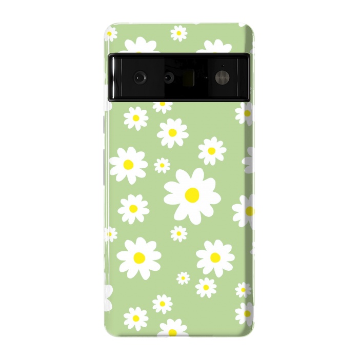 Pixel 6 Pro StrongFit Spring Green Daisy Flower Pattern by Julie Erin Designs