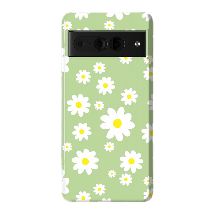 Pixel 7 Pro StrongFit Spring Green Daisy Flower Pattern by Julie Erin Designs