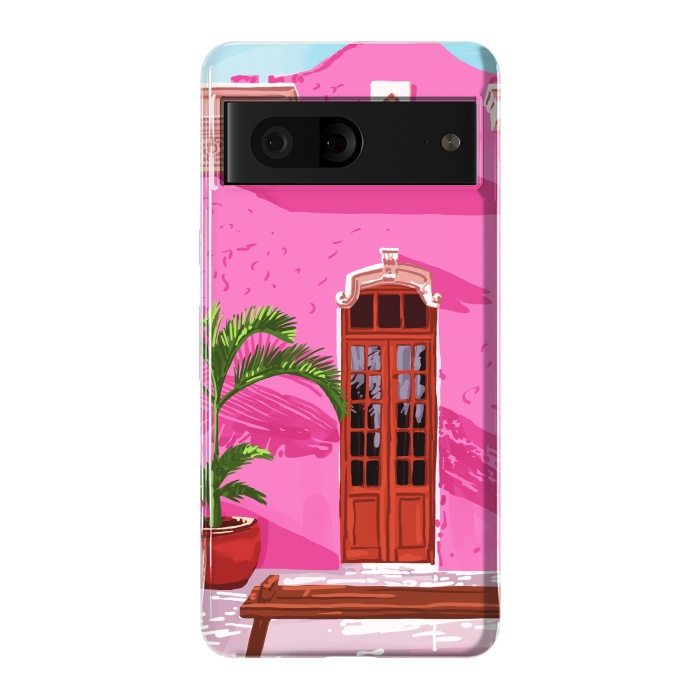 Pixel 7 StrongFit Pink Building Architecture | Pop Art Travel House Painting | Modern Bohemian Décor Spain Palace by Uma Prabhakar Gokhale