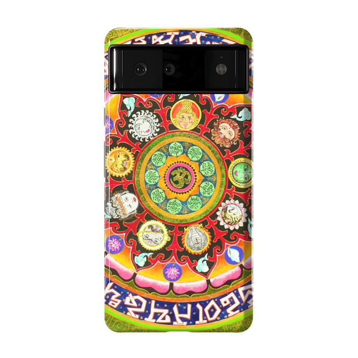 Pixel 6 StrongFit Chakra Mandala, Ayurveda Yoga Aum, Eclectic Colorful Bohemian Sun Sign Moon Sign Zodiac Astrology by Uma Prabhakar Gokhale