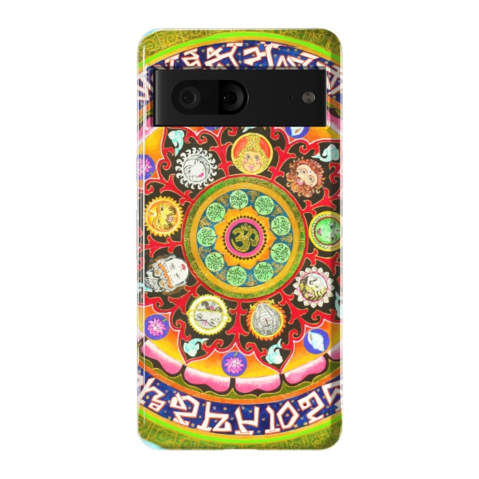 Pixel 7 StrongFit Chakra Mandala, Ayurveda Yoga Aum, Eclectic Colorful Bohemian Sun Sign Moon Sign Zodiac Astrology by Uma Prabhakar Gokhale