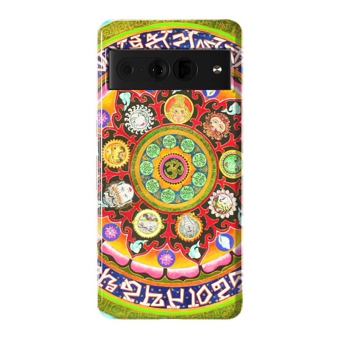 Pixel 7 Pro StrongFit Chakra Mandala, Ayurveda Yoga Aum, Eclectic Colorful Bohemian Sun Sign Moon Sign Zodiac Astrology by Uma Prabhakar Gokhale