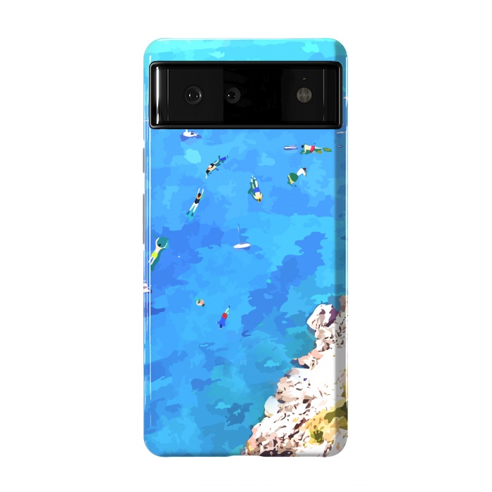 Pixel 6 StrongFit Capri Island, Italy Tropical Travel, Nature Landscape Painting, Ocean Beach Summer Illustration by Uma Prabhakar Gokhale