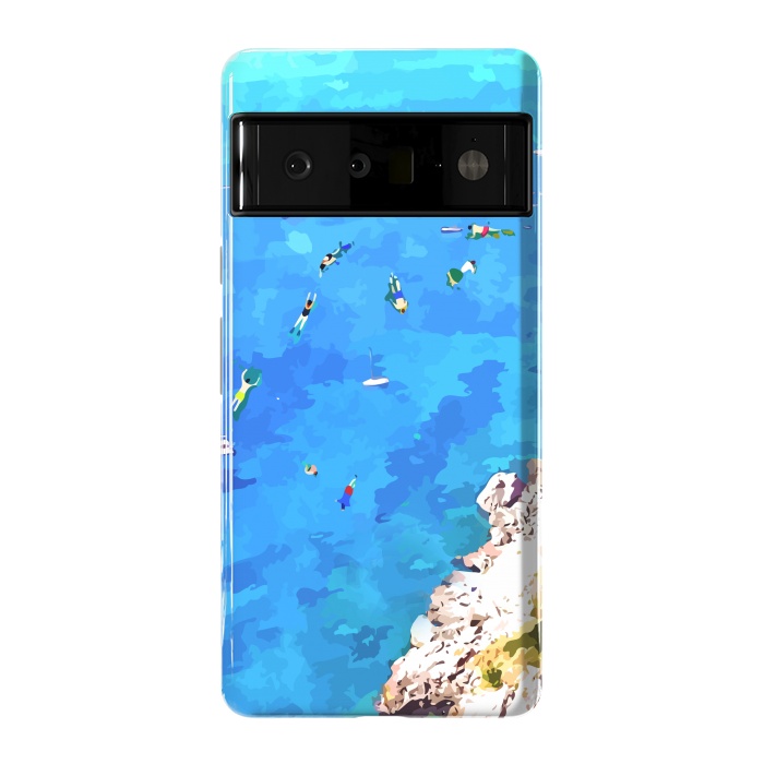 Pixel 6 Pro StrongFit Capri Island, Italy Tropical Travel, Nature Landscape Painting, Ocean Beach Summer Illustration by Uma Prabhakar Gokhale