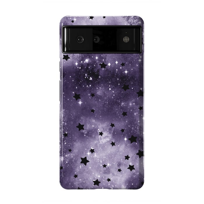 Pixel 6 StrongFit Dark purple starry galaxy - celestial pattern by Oana 