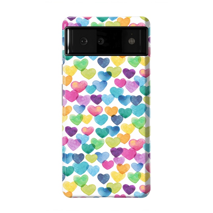 Pixel 6 StrongFit Scattered Love Hearts by gingerlique
