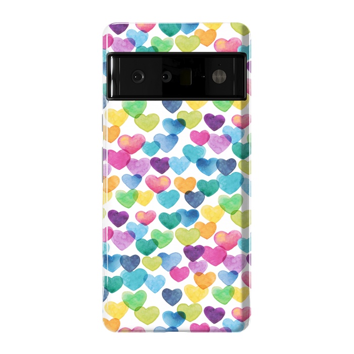 Pixel 6 Pro StrongFit Scattered Love Hearts by gingerlique