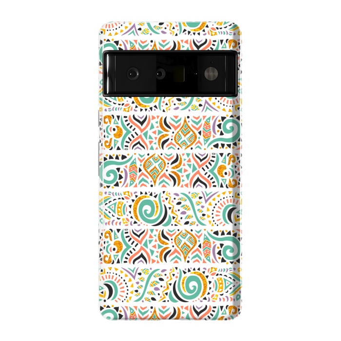 Pixel 6 Pro StrongFit Jungle doodles day by Pom Graphic Design