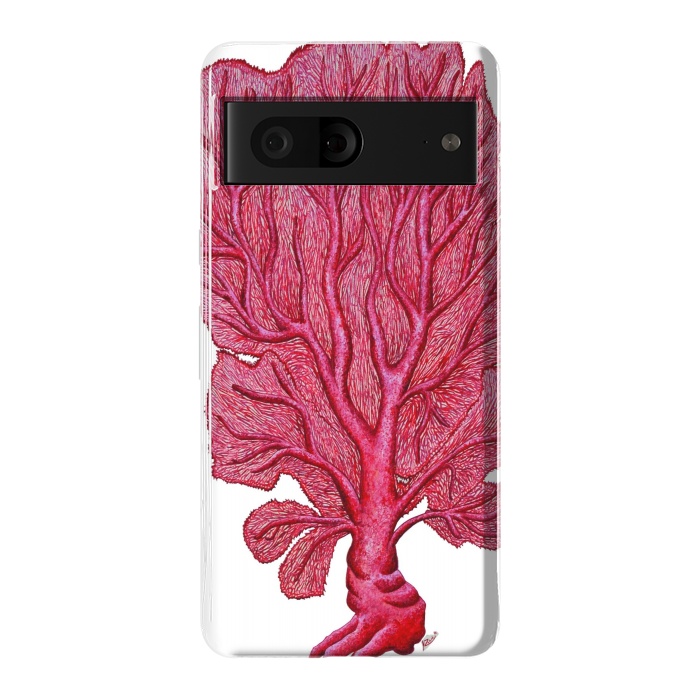 Pixel 7 StrongFit Pink Red Coral Gorgona by Chloe Yzoard