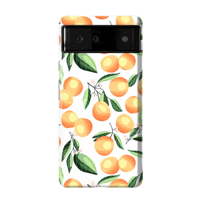 Pixel 6 StrongFit Orange pattern, on white by Jelena Obradovic