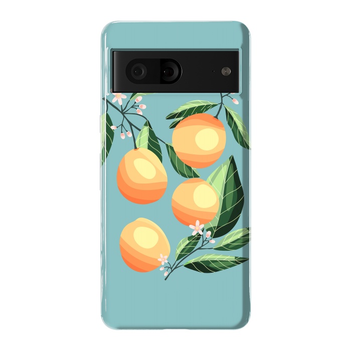 Pixel 7 StrongFit Peaches on blue by Jelena Obradovic