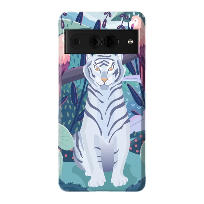 Pixel 7 Pro StrongFit Blue tiger and parrots by Jelena Obradovic