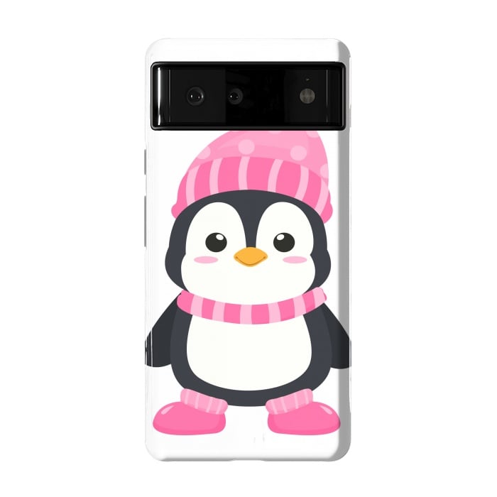Pixel 6 StrongFit cute pink penguin  by haroulita