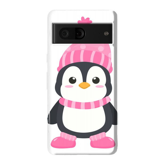 Pixel 7 StrongFit cute pink penguin  by haroulita