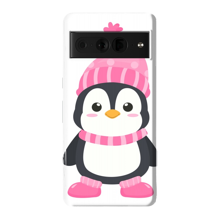 Pixel 7 Pro StrongFit cute pink penguin  by haroulita