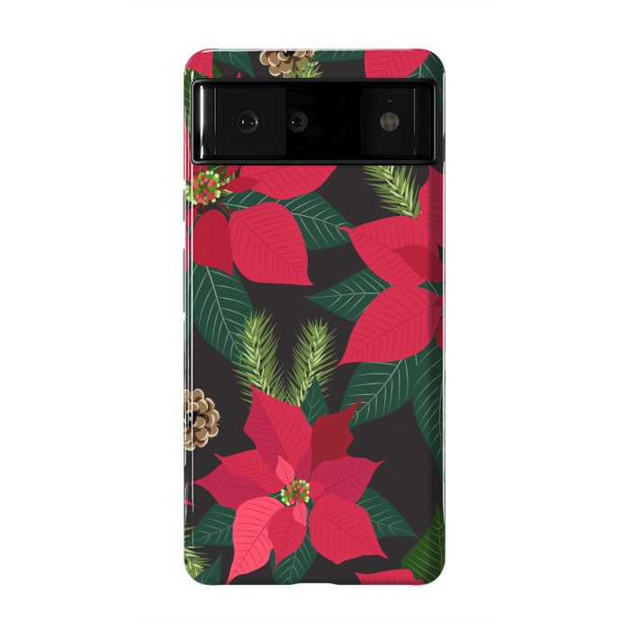 Pixel 6 StrongFit Christmas poinsetta flowers by haroulita