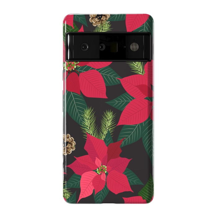 Pixel 6 Pro StrongFit Christmas poinsetta flowers by haroulita