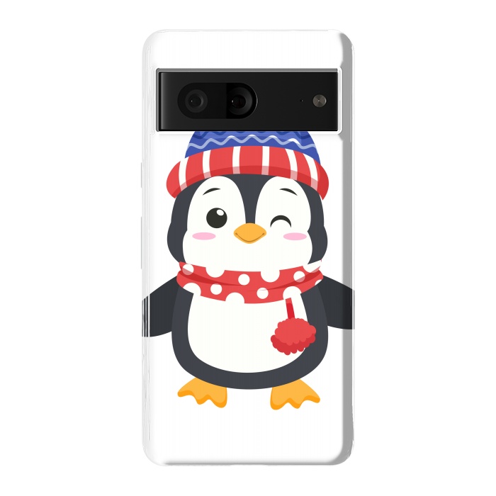 Pixel 7 StrongFit adorable penguin with winter clothes by haroulita