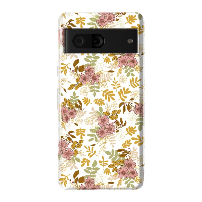 Pixel 7 StrongFit Autumnal Florals in Pink and Mustard by Paula Ohreen
