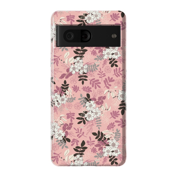 Pixel 7 StrongFit Autumnal Florals in Pink, Black and White by Paula Ohreen