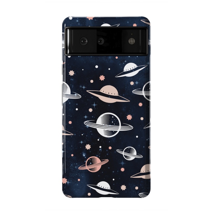 Pixel 6 StrongFit Planets and stars - space pattern - celestial pattern on navy by Oana 