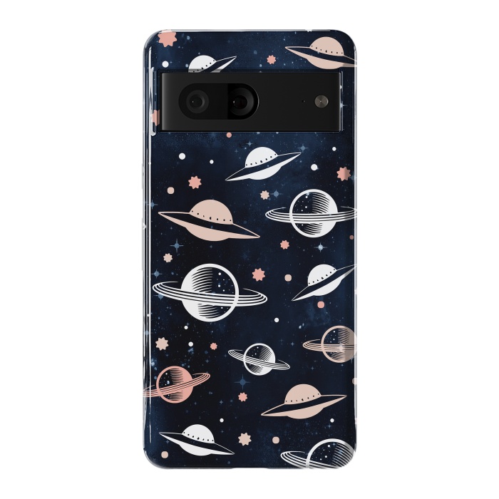 Pixel 7 StrongFit Planets and stars - space pattern - celestial pattern on navy by Oana 