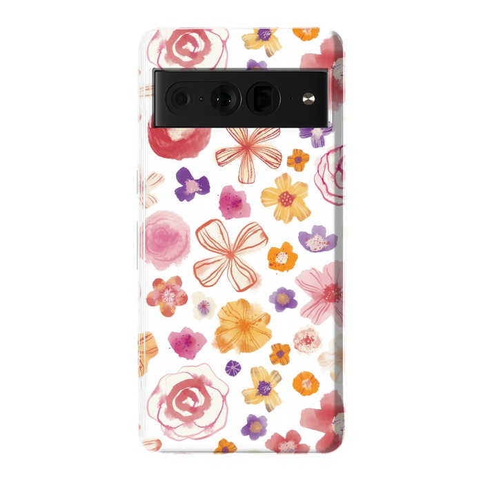 Pixel 7 Pro StrongFit Fresh Watercolor Wildflowers by Nic Squirrell