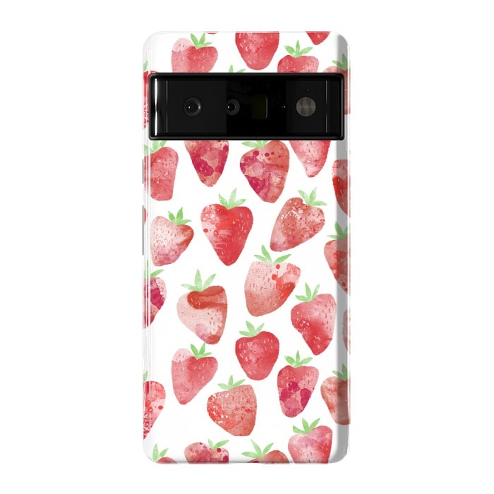 Pixel 6 Pro StrongFit Strawberries Watercolor Painting by Nic Squirrell