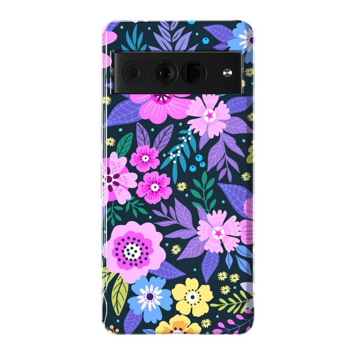 Pixel 7 Pro StrongFit Pink Multicolor WildFlowers at Best by ArtsCase