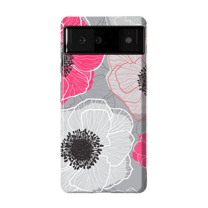Pixel 6 StrongFit Colorful Anemones Wildflower G603 by Medusa GraphicArt