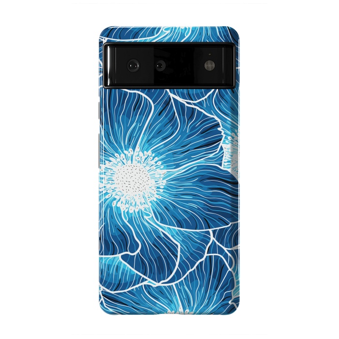Pixel 6 StrongFit Blue Anemones Wildflower G605 by Medusa GraphicArt